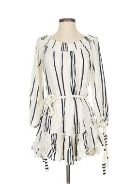 Faithfull the Brand Cream & Black Striped Mini Dress XS